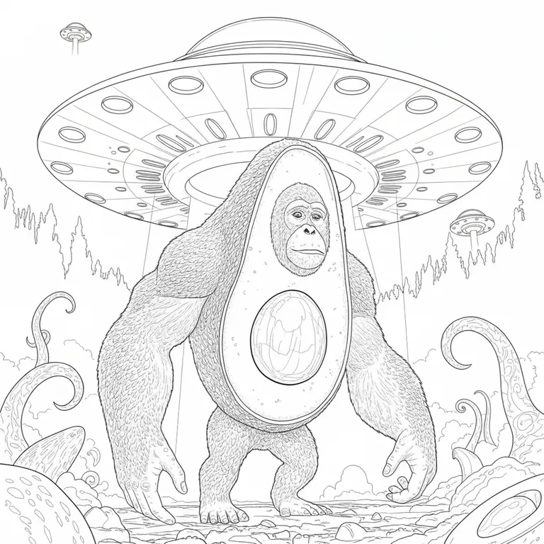 Avocadorilla ぬりえ