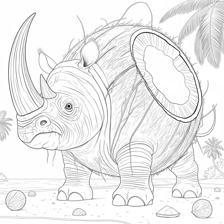 Cocosino Rhino ぬりえ