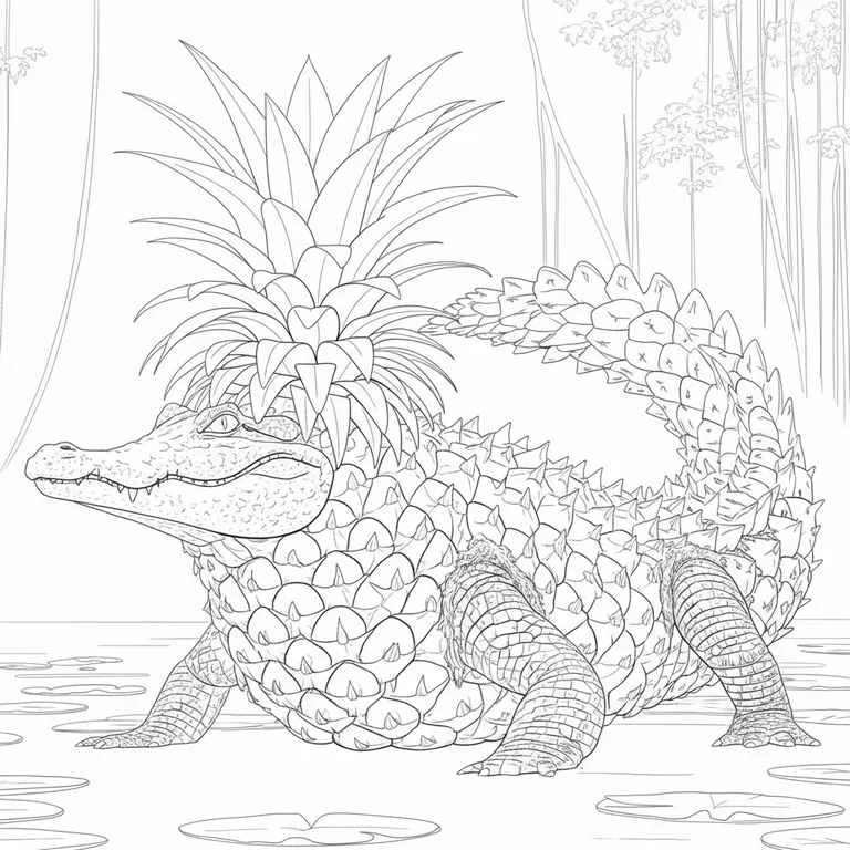 Crocodillo Ananasinno ぬりえ
