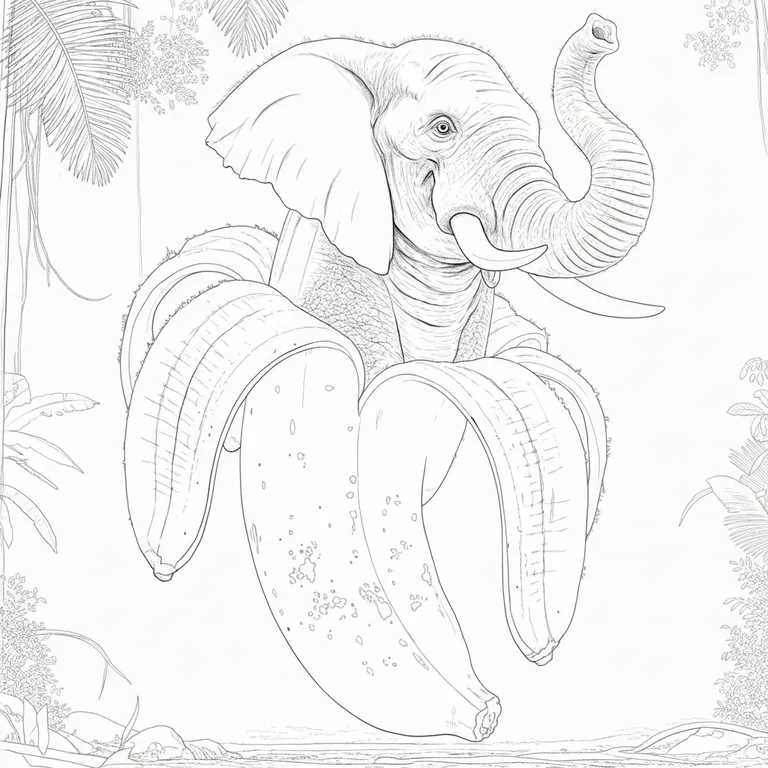 Elephantuchi Bananuchi ぬりえ