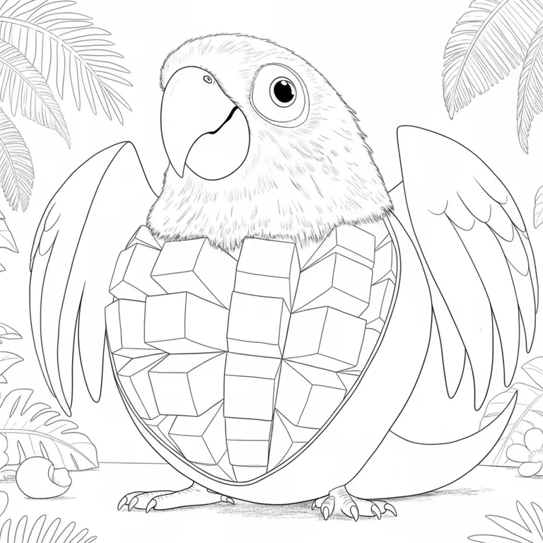 Mangolini Parrocini ぬりえ