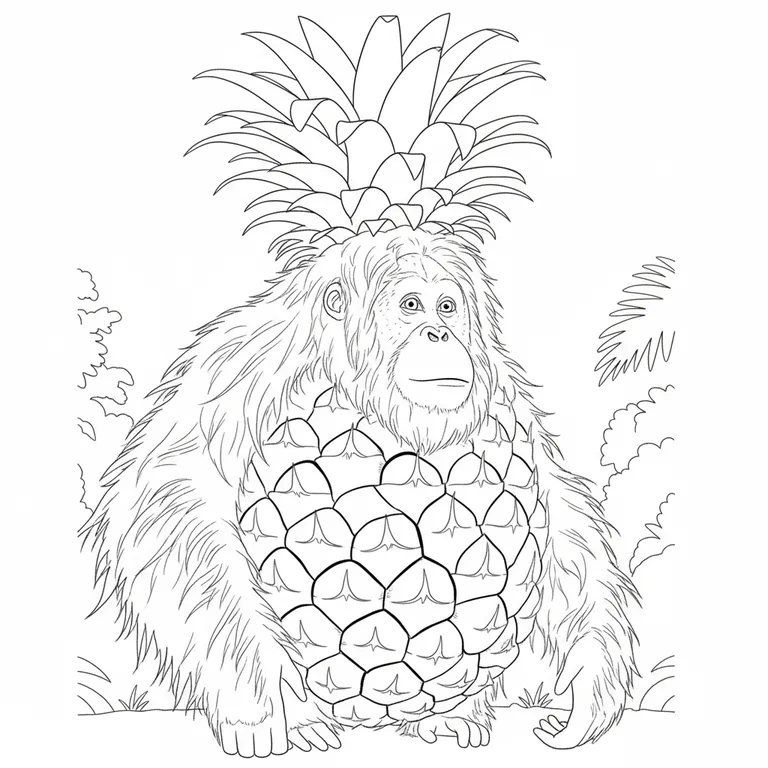 Orangutini Ananasini ぬりえ