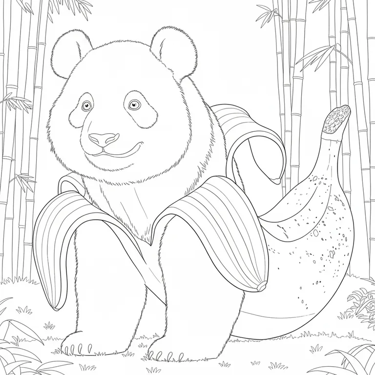 Pandaccini Bananini ぬりえ