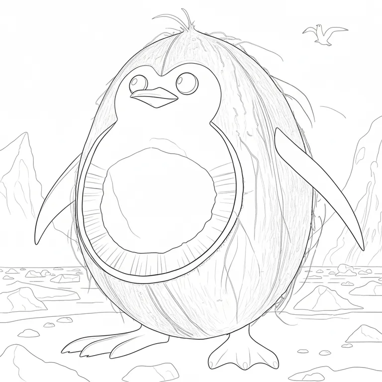 Penguino Cocosino ぬりえ